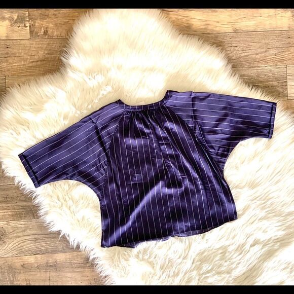 Sioni  Blouse Stripped Bat Sleeve Top - Picture 4 of 7